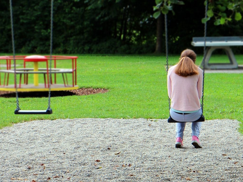 A picture of a girl on a swing for this post on recovering from a mom fail.