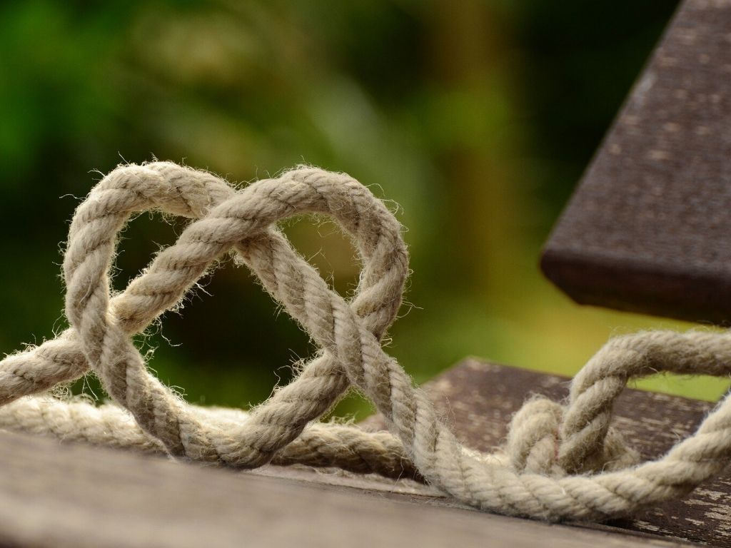 A picture of rope twisted into a heart for this post about a beautiful example of compassion.
