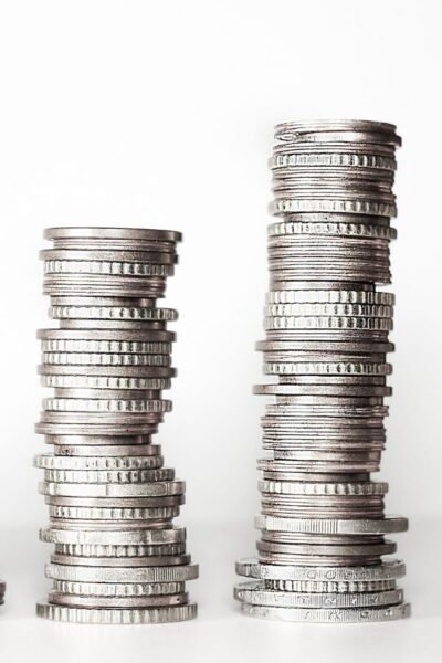 A picture of stacks of coins for this post about solving marriage money problems.